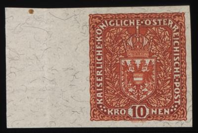 ** - Österr. Nr. (4) D (10K OHNE AUFDRUCK 7K UNGEZÄHNT) vom linken Bogenrand, - Stamps