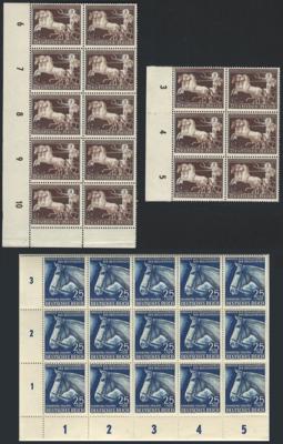 ** - Partie Bögen - Bogenteile und Einheiten Deutsches Reich der 1940er incl. Dienstmarken, - Stamps