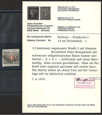 Briefstück - Schweiz - Bundespost Nr.2 - sogen. Waadt - Stamps