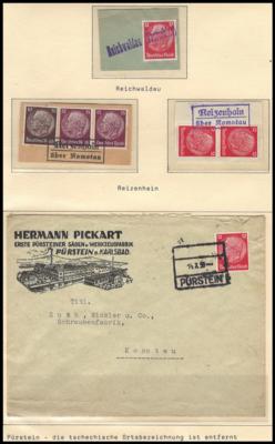 Poststück/Briefstück - D. Bes. WK II - Partie Poststücke Sudetenland 1938 mit div. Stempelprovisorien, - Francobolli