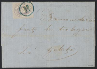 Poststück - DDSG Nr. 2 mit stummem Einkreisstempel "30/11" in Blau auf Faltbriefhülle nach Galatz Sammlerspuren, - Stamps