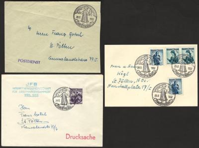 Poststück - Kl. Partie Christkindl Post aus 1951/1954 nach ST. PÖLTEN, - Briefmarken