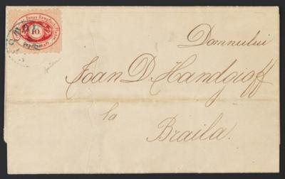 Poststück - Österr. Monarchie - DDSG Nr. 4 mit blauer Entwertung von SISTOV auf Faltbrief nach BRAILA aus 1871, - Francobolli