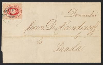 Poststück - Österr. Monarchie - DDSG Nr. 4 mit blauer Entwertung von SISTOV auf Faltbrief nach BRAILA aus 1871, - Stamps