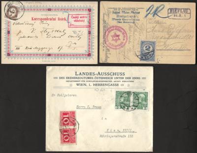 Poststück - Reichh. Sammlung Österr. Nachportobelege Monarchie/ Deutschösterr./I. Rep., - Známky