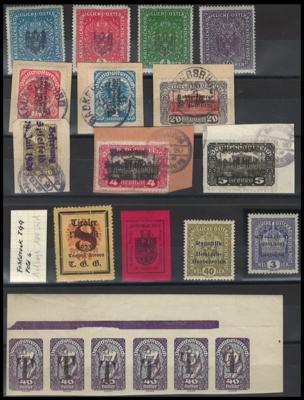 .gestempelt/*/**/Poststück - Sammlung Lokalausg. Österr. I. Rep. u.a. mit Spielfeld, - Stamps