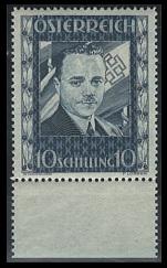 ** - Österr. 10 S DOLLFUSS postfr. Pracht-Unterrandstück, - Briefmarken