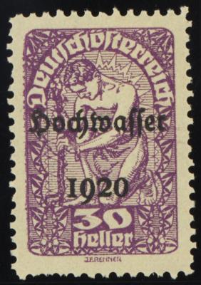 (*) - Österr. 1921 - 30 Heller Hochwasserserie Farbprobe in Violett auf gelblichem Papier (ANK Nr. 345 P), - Francobolli