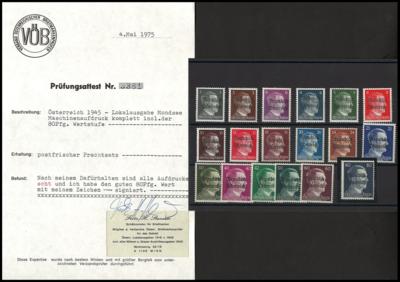 ** - Österr. 1945 - Lokalausgabe MONDSEE - kompletter Satz in Type I (1 Pfg. bis 80 Pfg.), - Stamps