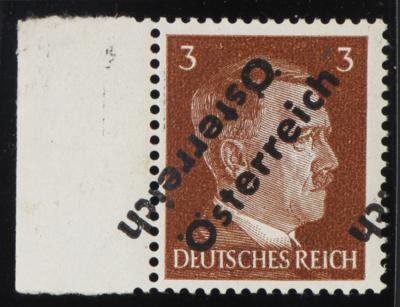 ** - Österr. 1945 - Nr. (8) DD (3 Pfg. Wien I mit DOPPELAUFDRUCK, - Stamps