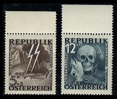** - Österr. 1946 - BLITZ/TOTENKOPF Bogenoberrandstücke postfr., - Stamps