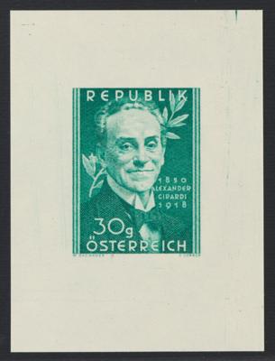 (*) - Österr. Nr. 975PU (Alexander Girardi aus 1950 als EINZELABZUG in BLAUGRÜN), - Briefmarken