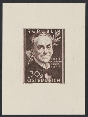 (*) - Österr. Nr. 975PU (Alexander Girardi aus 1950 als EINZELABZUG in RÖTLICHBRAUN), - Stamps