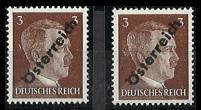 ** - Österreich 1945 - 3 Pfg. hellbraun mit Plattenfehler c-h verbunden bzw. langer H-Fuß, - Briefmarken
