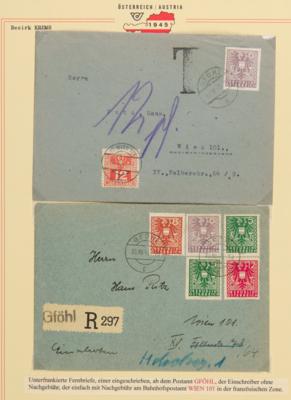 Poststück - Bezirk Krems 1945 - ca. 30Belege, - Známky