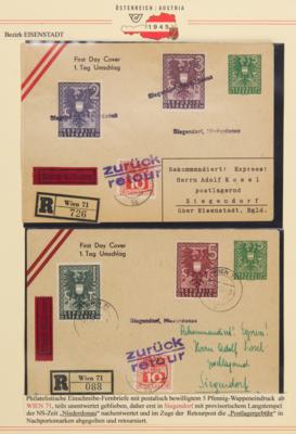 Poststück - Burgenland 1945 - 18 Belege, - Briefmarken