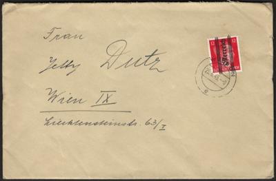 Poststück - Österr. 1945 - 12 Pfg. Grazer auf Kuvert von WILDON nach Wien IX vom 25.6. 1945, - Známky