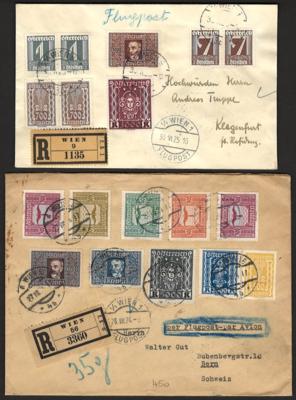 Poststück - Österr. I. Rep. - Partie Flugpost meist frankiert mit Ausg. 1922/24 u.a. in die Schweiz, - Známky
