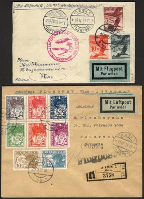 Poststück - Österr. - Partie Flugpost I. Rep. ab 1924 u.a. nach Finnland, - Briefmarken