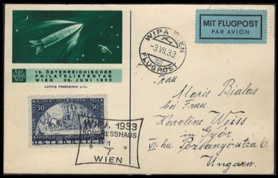 Poststück - Österr. - WIPA Faser mit Kongresshaus - Sonderstempel auf Flugpostkarte nach Ungarn, - Briefmarken