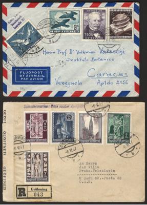 Poststück - Partie Poststücke Österr. ab 1945 mit tls. interess. Destinationen, - Briefmarken