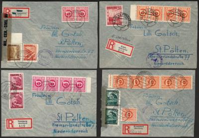 Poststück - Partie Reko - Post aus Oberösterreich aus 1946 über die Zensur nach ST. PÖLTEN, - Briefmarken