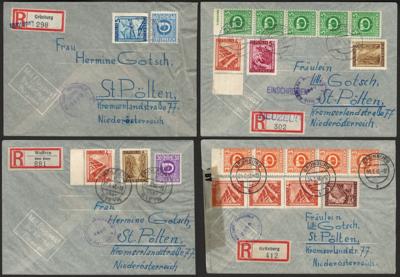 Poststück - Partie Reko - Post aus Oberösterreich aus 1946 über die Zensur nach ST. PÖLTEN, - Briefmarken