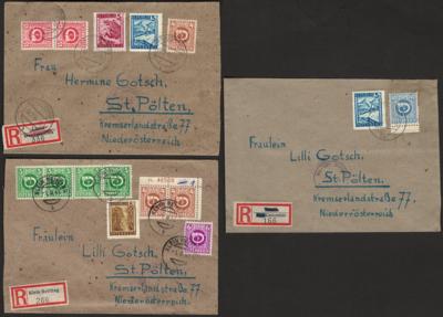 Poststück - Partie rekommandierte Post aus OÖ aus 1945/46 über die US Zensur nach ST. PÖLTEN, - Stamps