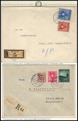 Poststück - Reichh. Partie Österr. Wappenausgabe 1945, - Briefmarken