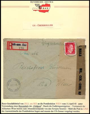 Poststück - Salzburg 1945 Interess. Belegepartie u.a. Zensuren, - Známky