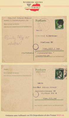 Poststück - Wien III (Landstraße) ca. 60 Belege aus 1945 u.a. Überroller, - Briefmarken