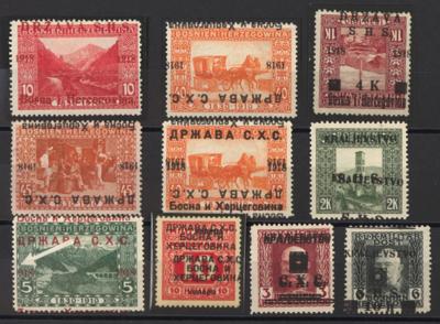 */gestempelt/**/Briefstück - Reichh. Spezialsammlung Jugosl. aus ca. 1918/1941 mit einer Fülle an Abarten, - Briefmarken