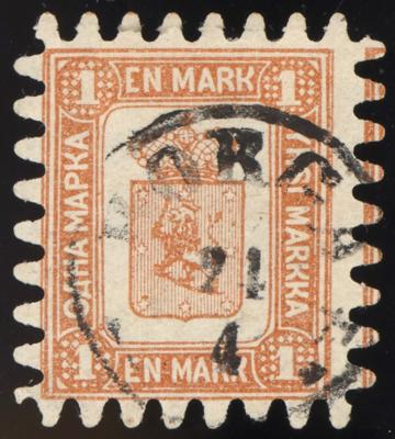 .gestempelt - Finnland Nr. 10 C (1 Mark gelbbraun) mit Ortsstpl. "BORGA", - Briefmarken