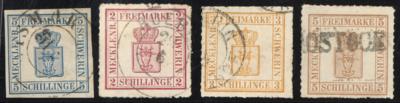 .gestempelt - Mecklenburg-Schwerin Nr. 1 u. 5 je 1/4, - Stamps