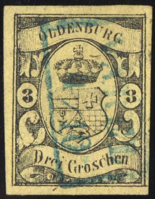 .gestempelt - Oldenburg Nr. 8 vollrandiges Prachtstück, - Briefmarken