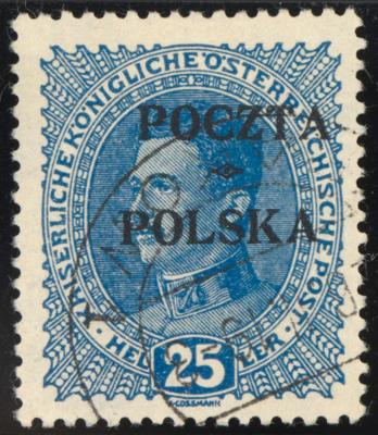 .gestempelt - Polen Nr.36 (25 Heller) gepr. Z. Mikulski u. sign. Koopmann, - Briefmarken