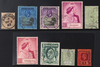 .gestempelt - Reichh. Sammlung Engl. Kolonien (Antigua bis Zululand) bis Ausg. 1950 u.a. Silberhochzeit 1948 - div. Länder, - Stamps