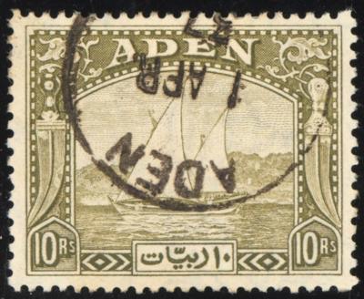 .gestempelt - Sammlung ADEN u. Brit. Protektorate u. Bahrain Ausg. 1933/49 - u.a. Aden Nr. 1/15 u. 31/36, - Známky