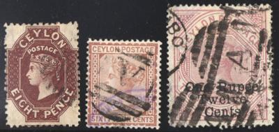 .gestempelt - Sammlung  Ceylon Ausg. 1863/1950 m. Dienstm., - Francobolli