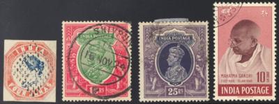 .gestempelt - Sammlung  Indien 1854/1950 u. Dienstm. u. div. Vertragsstaaten u. Feudalstaaten, - Stamps