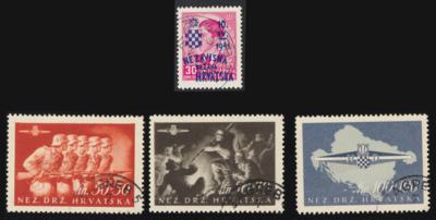 .gestempelt - Sammlung KROATIEN Ausg. 1941/1945 - mit Porto- u. Zuschlagm. etc., - Známky