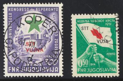 .gestempelt - Schöne Sammlung Triest Zone A u. B 1947/54 - m. Gebühren- Paket- Porto- u. Zwangszuschlagsportom. etc., - Briefmarken