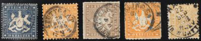.gestempelt - Schöne Sammlung WÜRTTEMBERG Ausg. 1851/1920 - u.a. Nr. 5 II vollrandiges Prachtstück, - Stamps