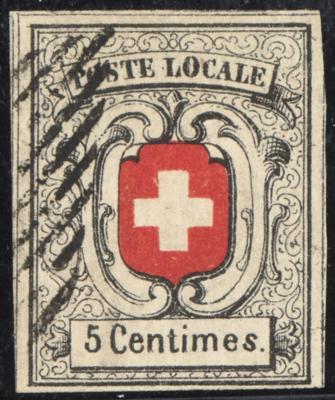 .gestempelt - Schweiz Nr. 3 (POSTE LOCALE) (sogn. Neuenburg) voll- bis breitrandiges Luxusstück, - Stamps