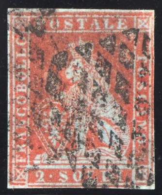 .gestempelt - Toskana Nr. 3x (2 Soldi braunrot) re. eng- bis lupenrandig sonst vollrandig, - Stamps