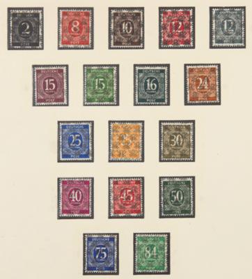 ** - Sammlung Bizone mit Nr. 52I/68I - 52II/68II - I/I / IX/I und I/II / IX/II, - Známky