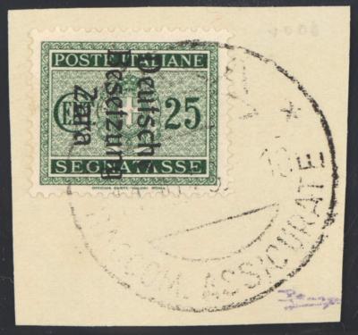 Briefstück - D. Bes. WK II - Zara Portomarke Nr. 4 II mit Entwertung vom 14.10.43, - Briefmarken