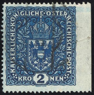 .gestempelt - Österr. Nr.200 Ur (2 Kr. Wappen 1916 rechts ungezähnt), - Briefmarken