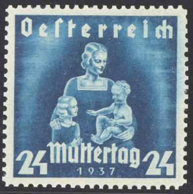 (*) - Österr. 1937 - 24 Gr. Entwurf einer Muttertagsmarke in Ultramarin, - Známky