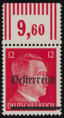 ** - österr. 1945 - Scheibbser Aushilfsausgabe - 12 Pfg. als URDRUCK vom Bogenoberrand, - Briefmarken